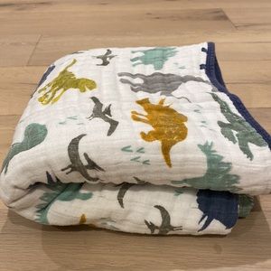 Organic Cotton Muslin Quilt - Dino Friends by Little Unicorn